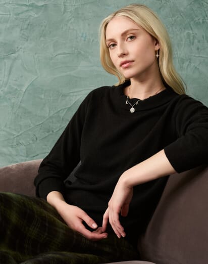 Black Cashmere Hepburn Jumper Women's Knitwear Brora Sale