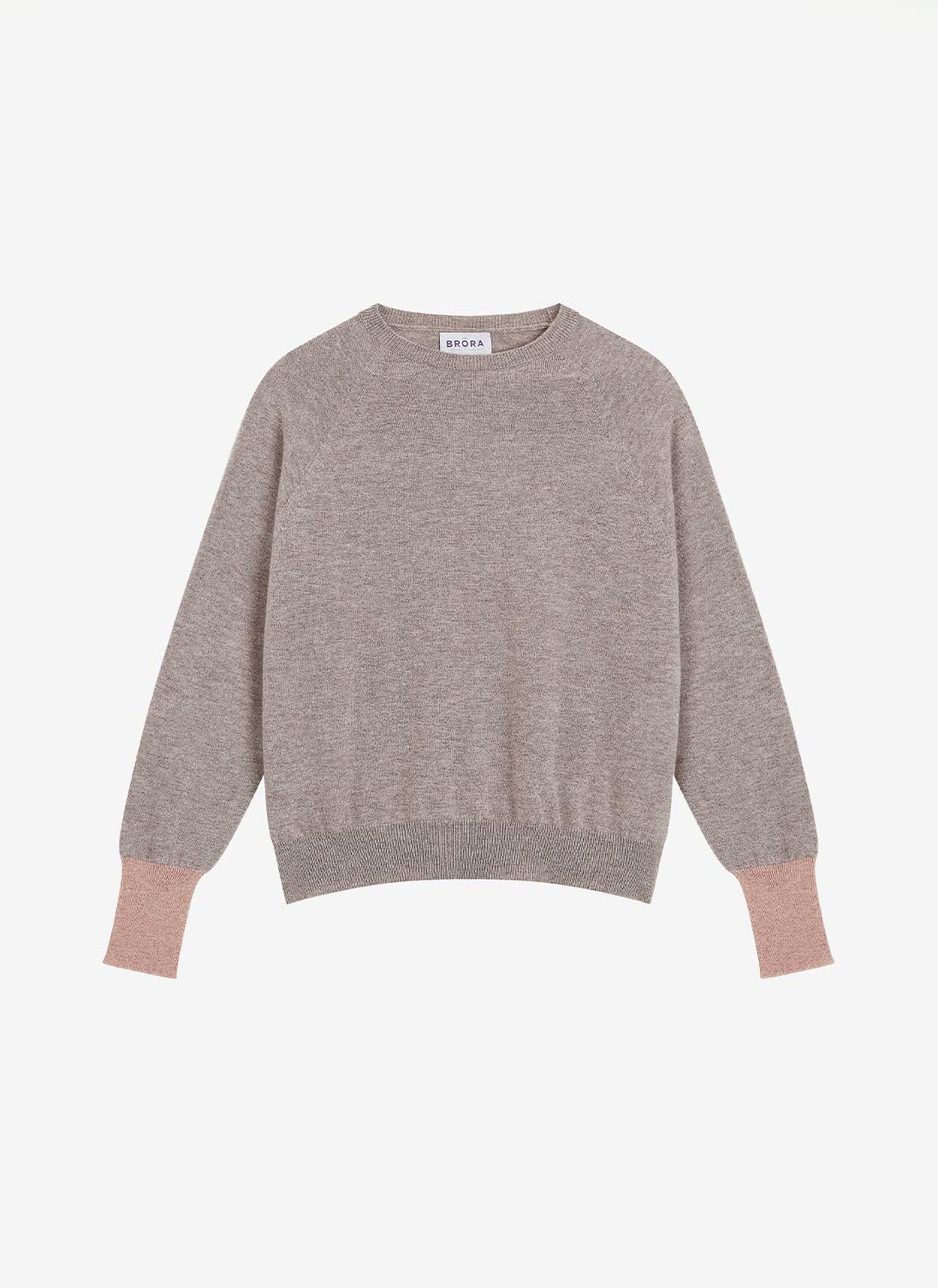 Ash & Antique Pink Cashmere Batwing Jumper | Women's Jumpers | Brora