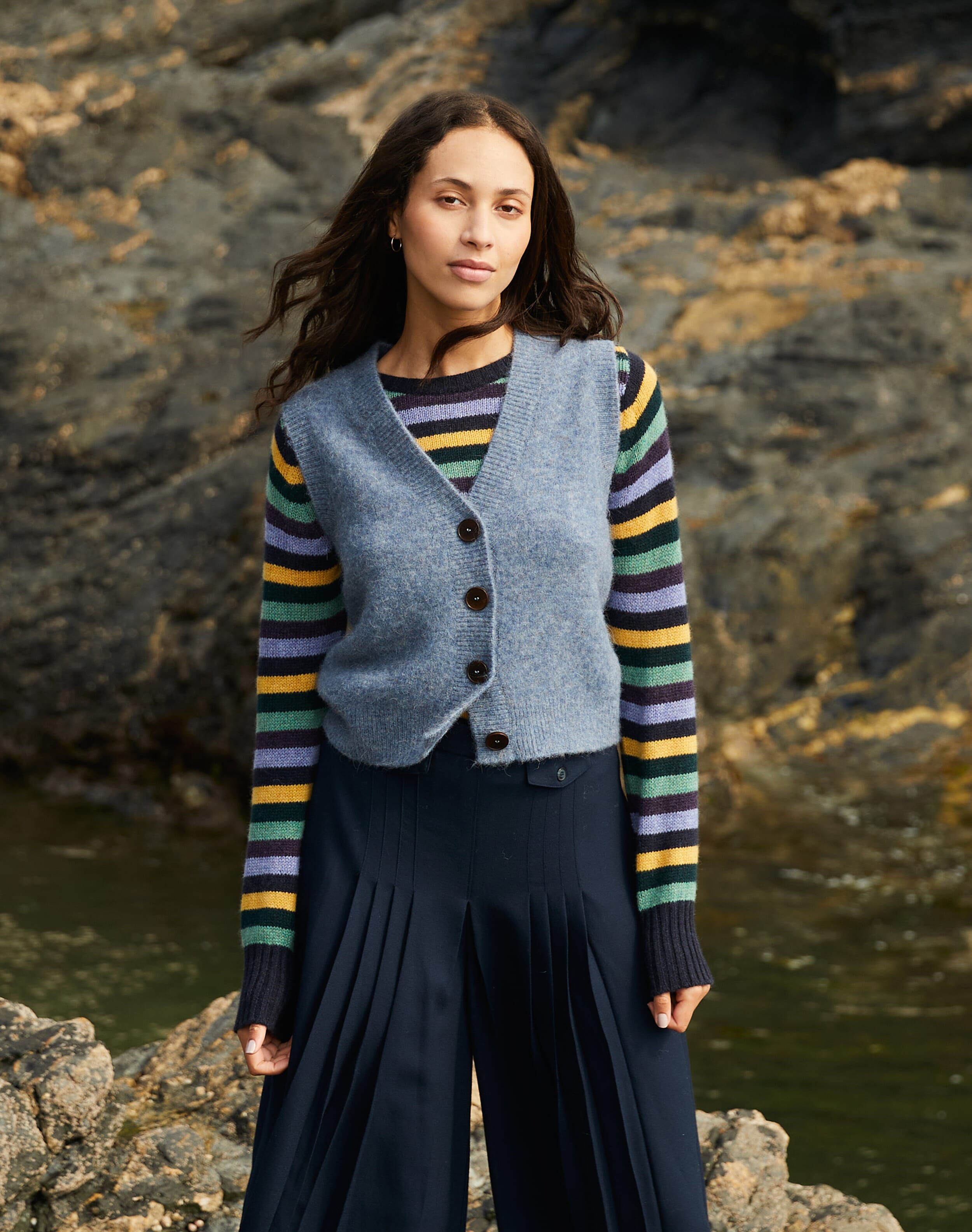 Brora Cashmere Gauzy Stripe Jumper