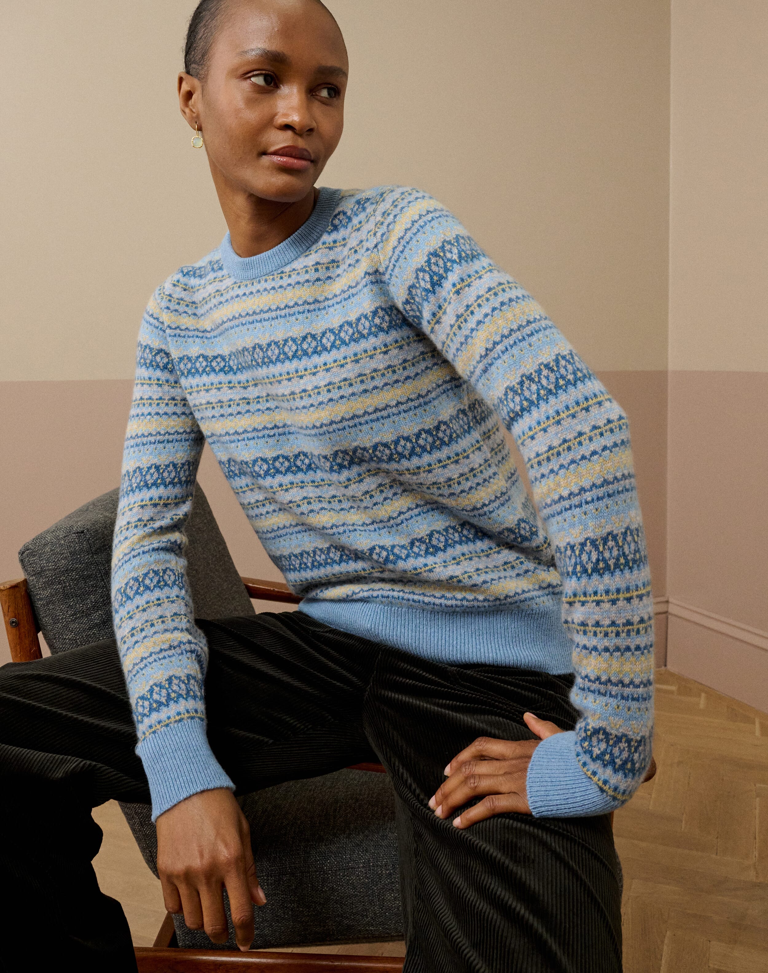 Brora Cashmere Fair Isle Jumper Sorrel