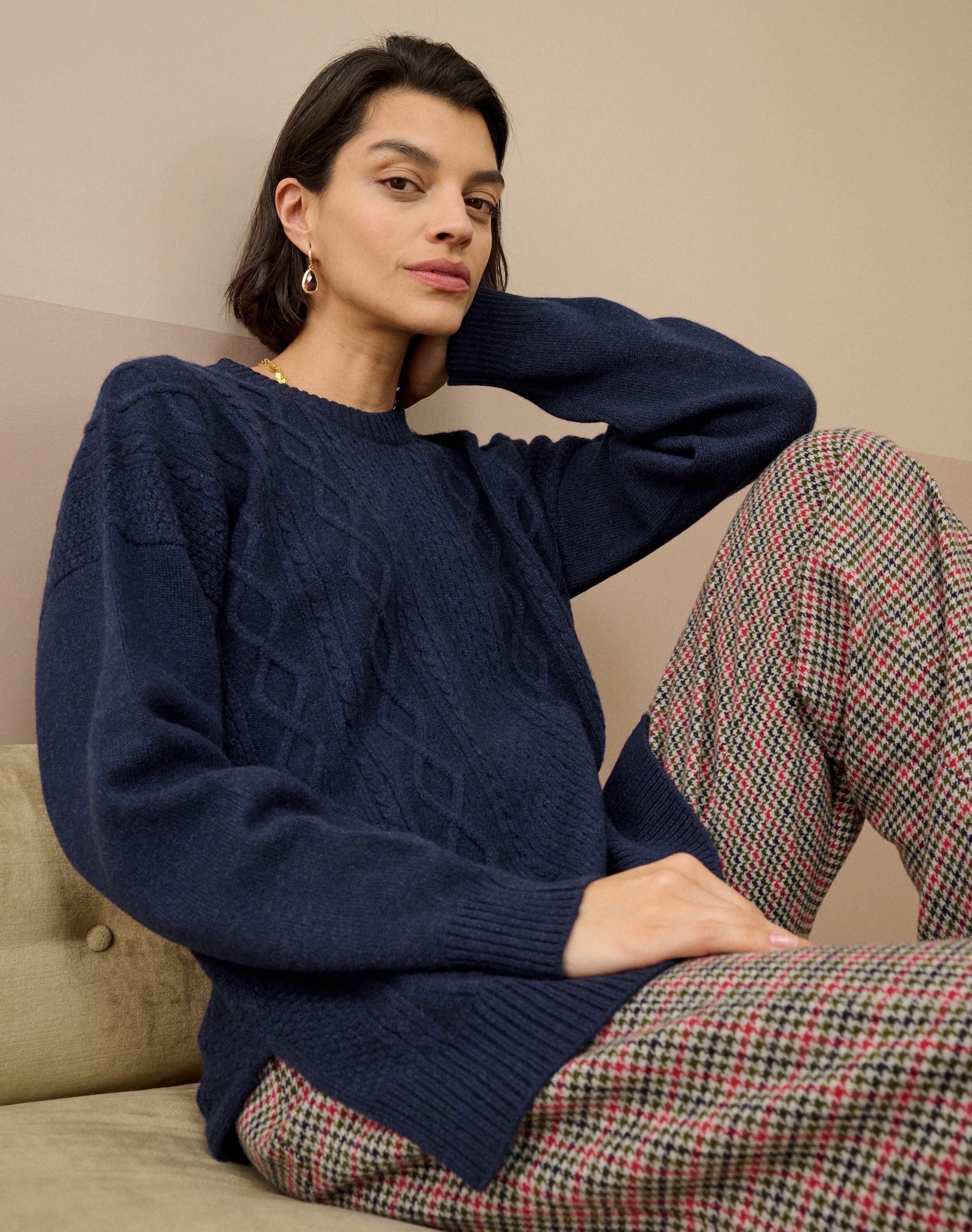 Brora Cashmere Aran Jumper French