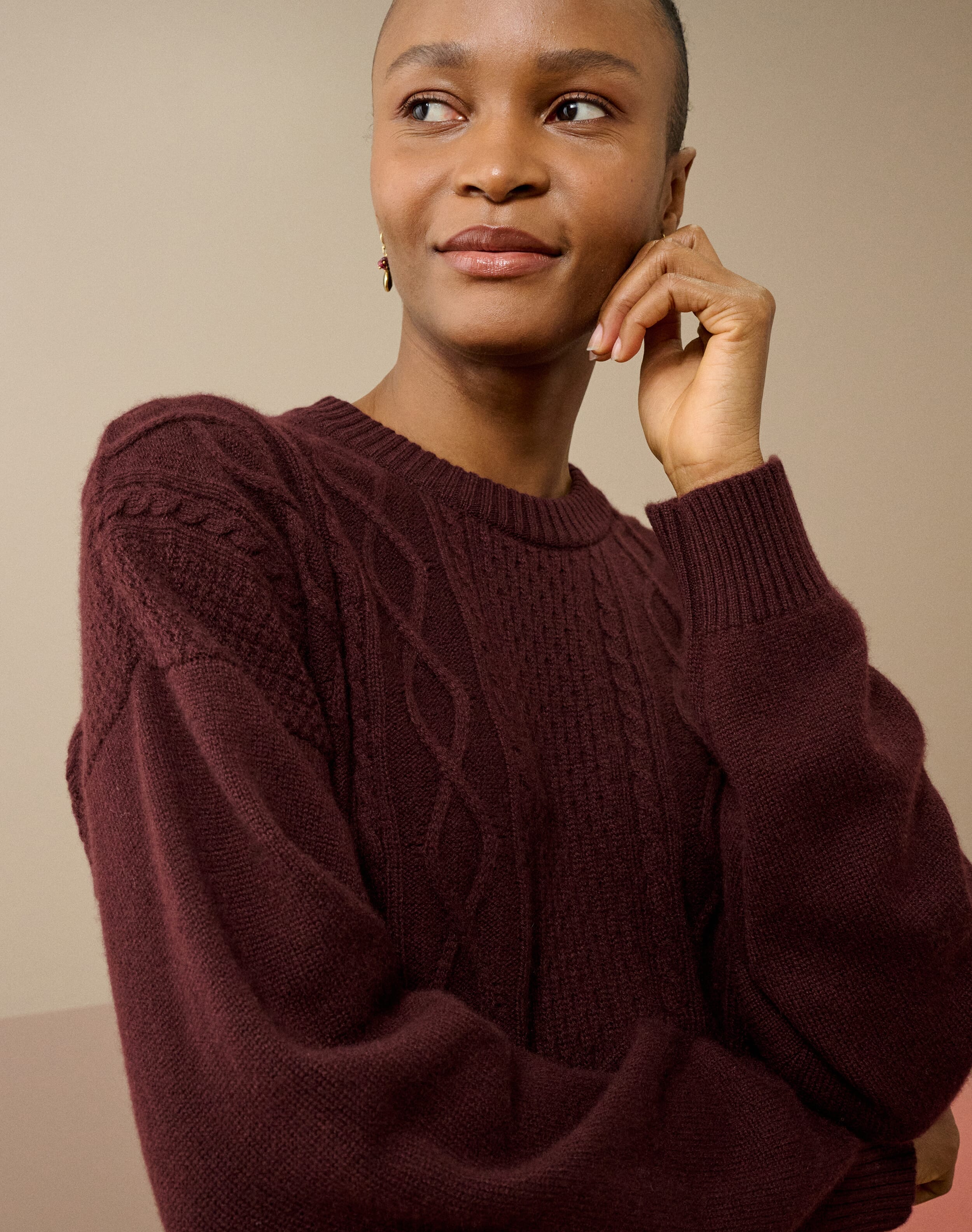 Brora Cashmere Aran Jumper French