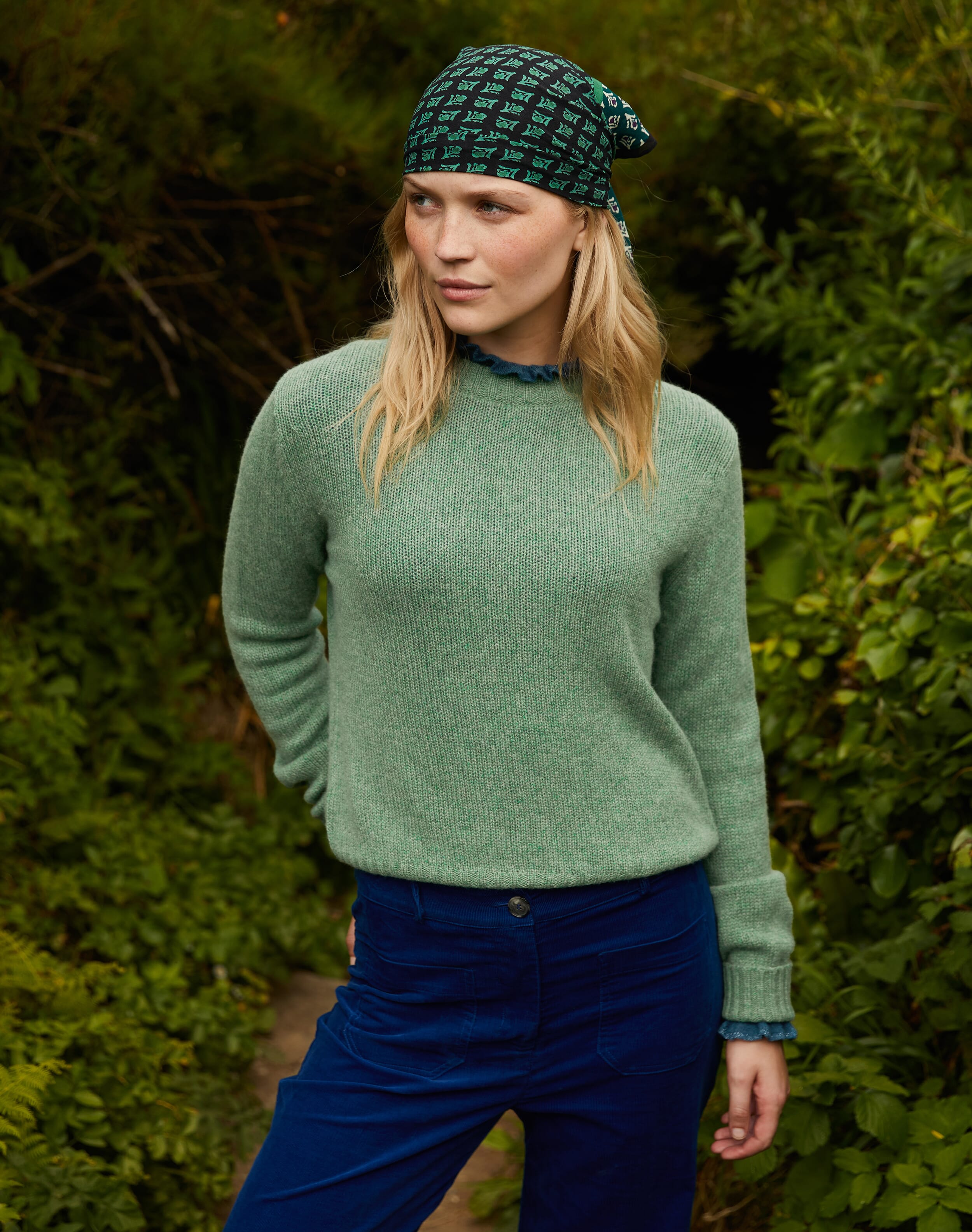 Cashmere Gauzy Jumper Thyme