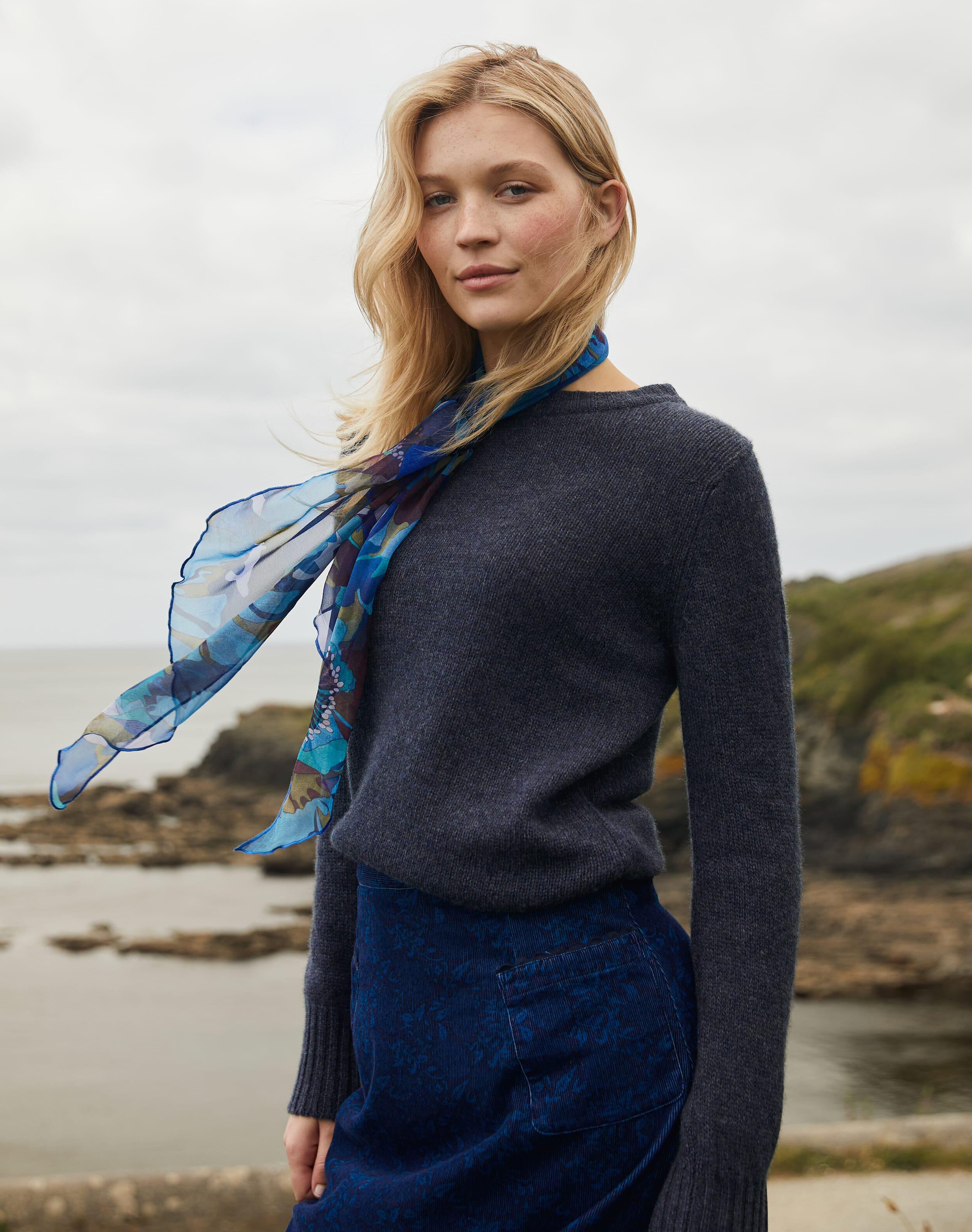 Cashmere Gauzy Jumper Steel