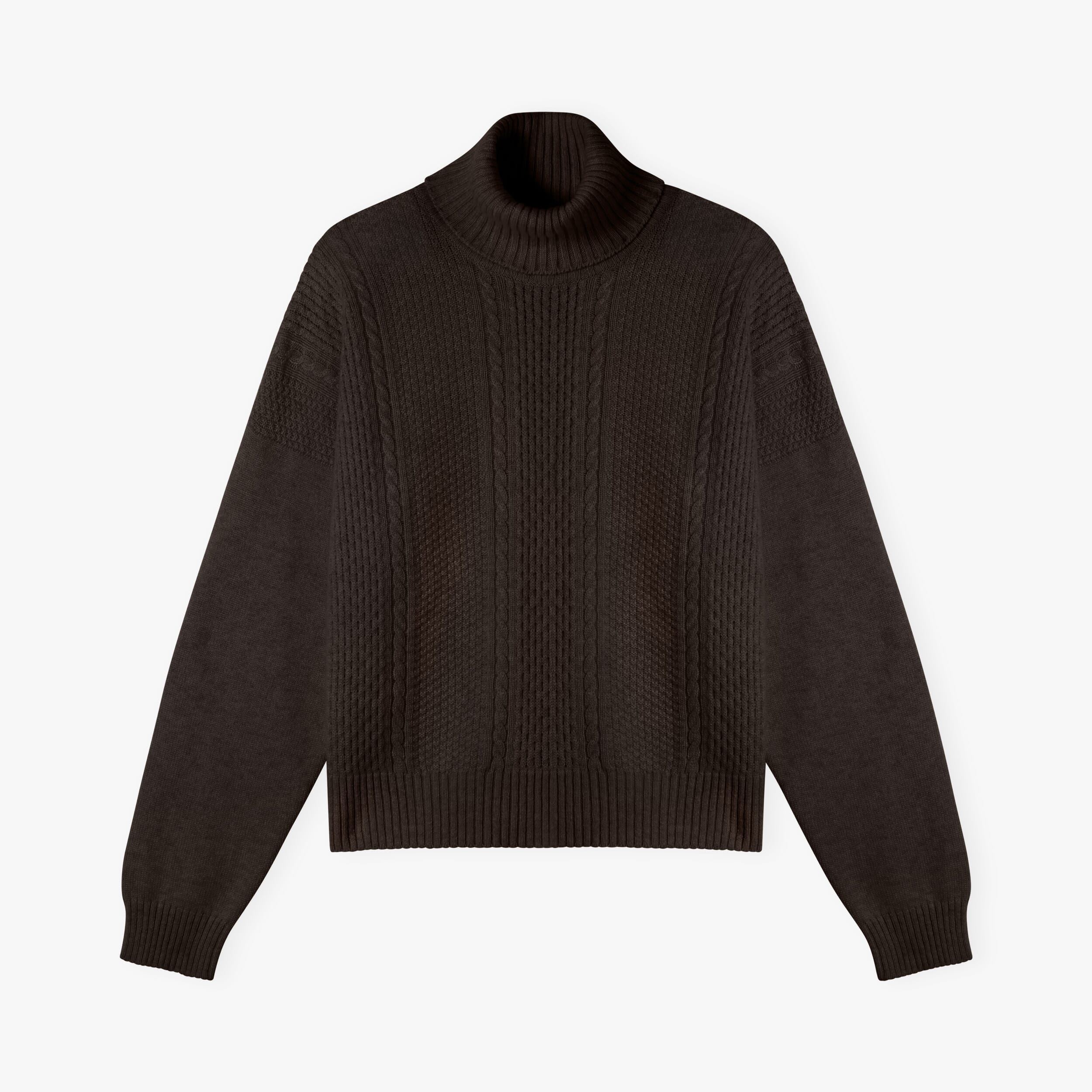 Women's Cashmere Aran Boxy Polo in Ebony | Brora Sale