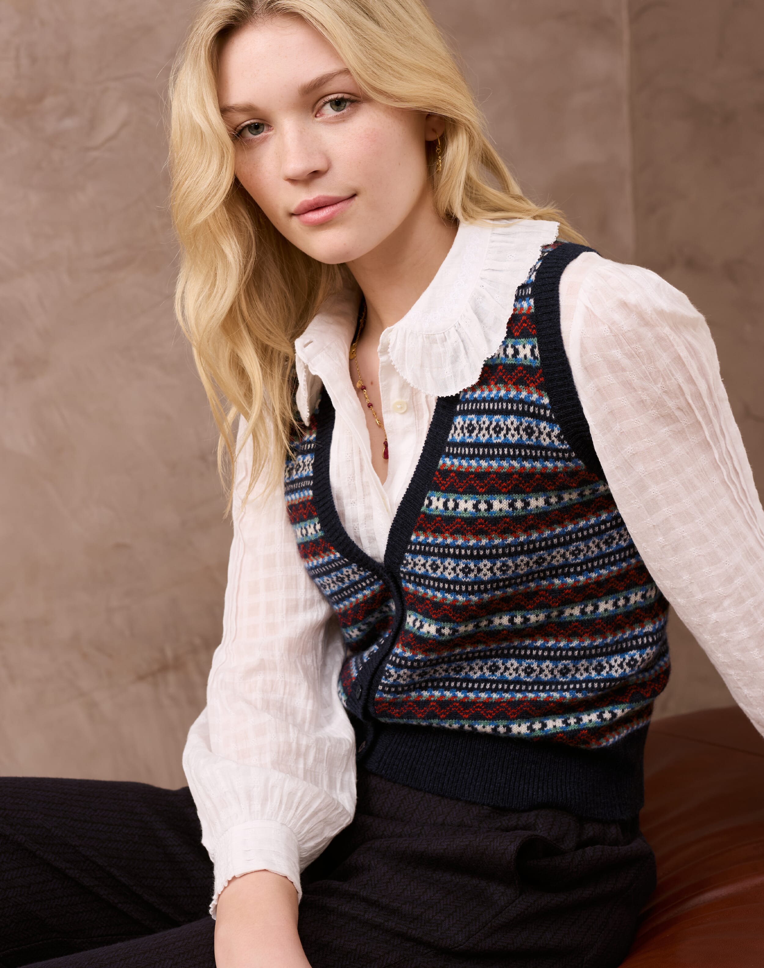 Brora Cashmere Fair Isle Waistcoat