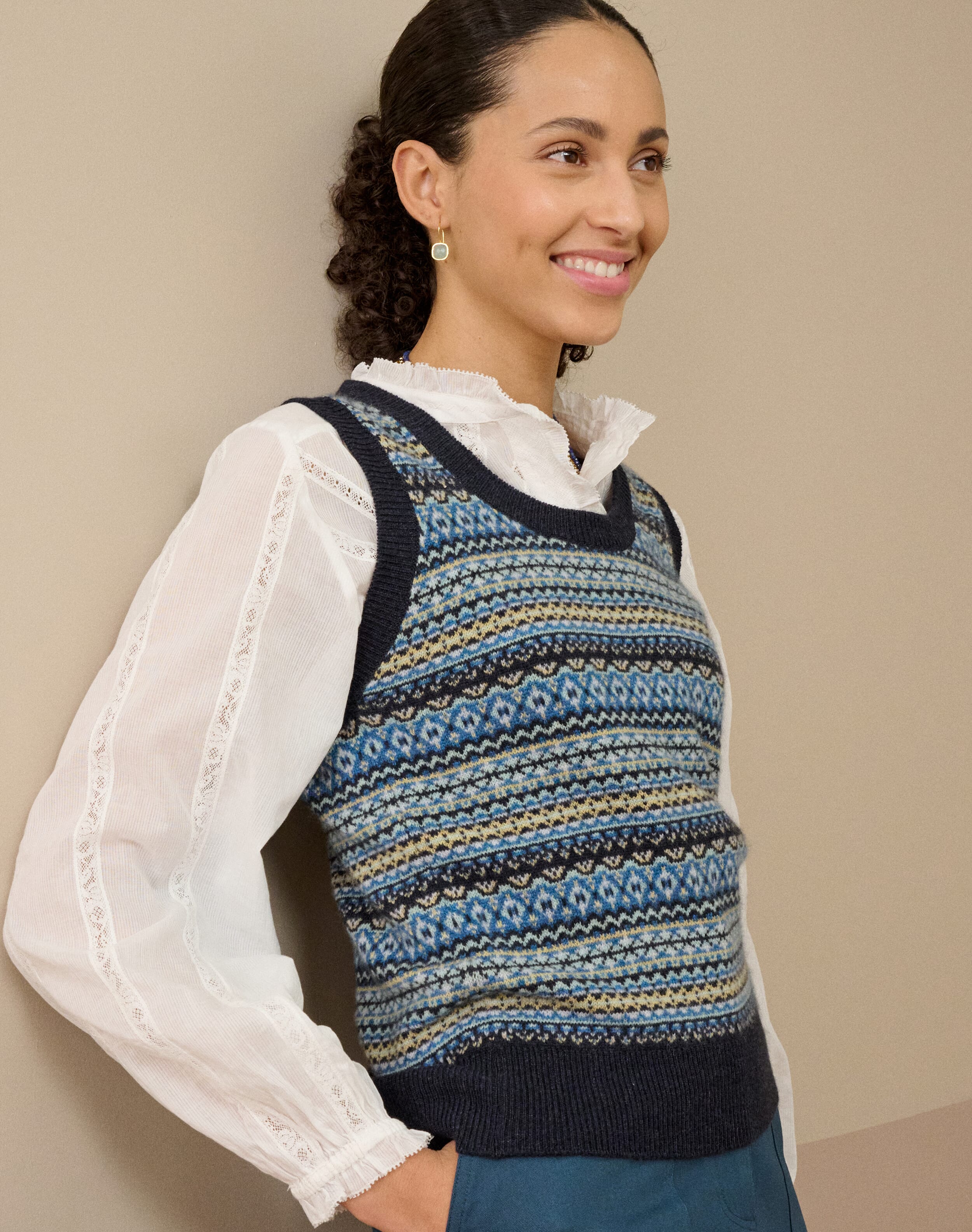 Brora Cashmere Fair Isle Tank